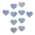 Body Minis: 10 Mini Silver Glitter Hearts Nipple & Body Pasties by Pastease® o/s