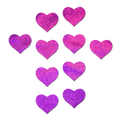 Body Minis: 10 Mini Pink Holographic Hearts Nipple & Body Pasties by Pastease®