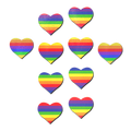 Body Minis: 10 Mini Rainbow Hearts Nipple & Body Pasties by Pastease®
