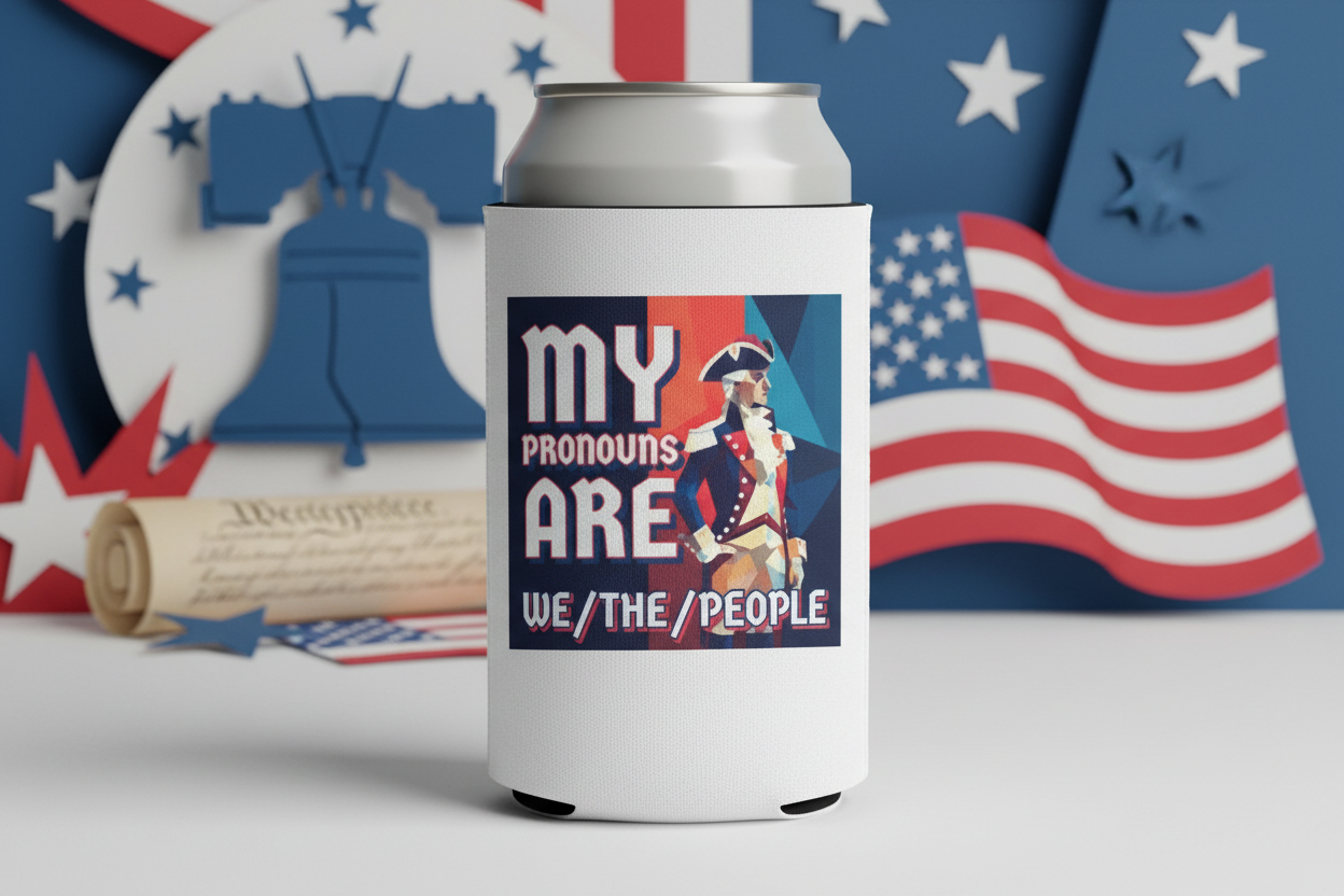 My Pronouns Are We/The/People Koozie