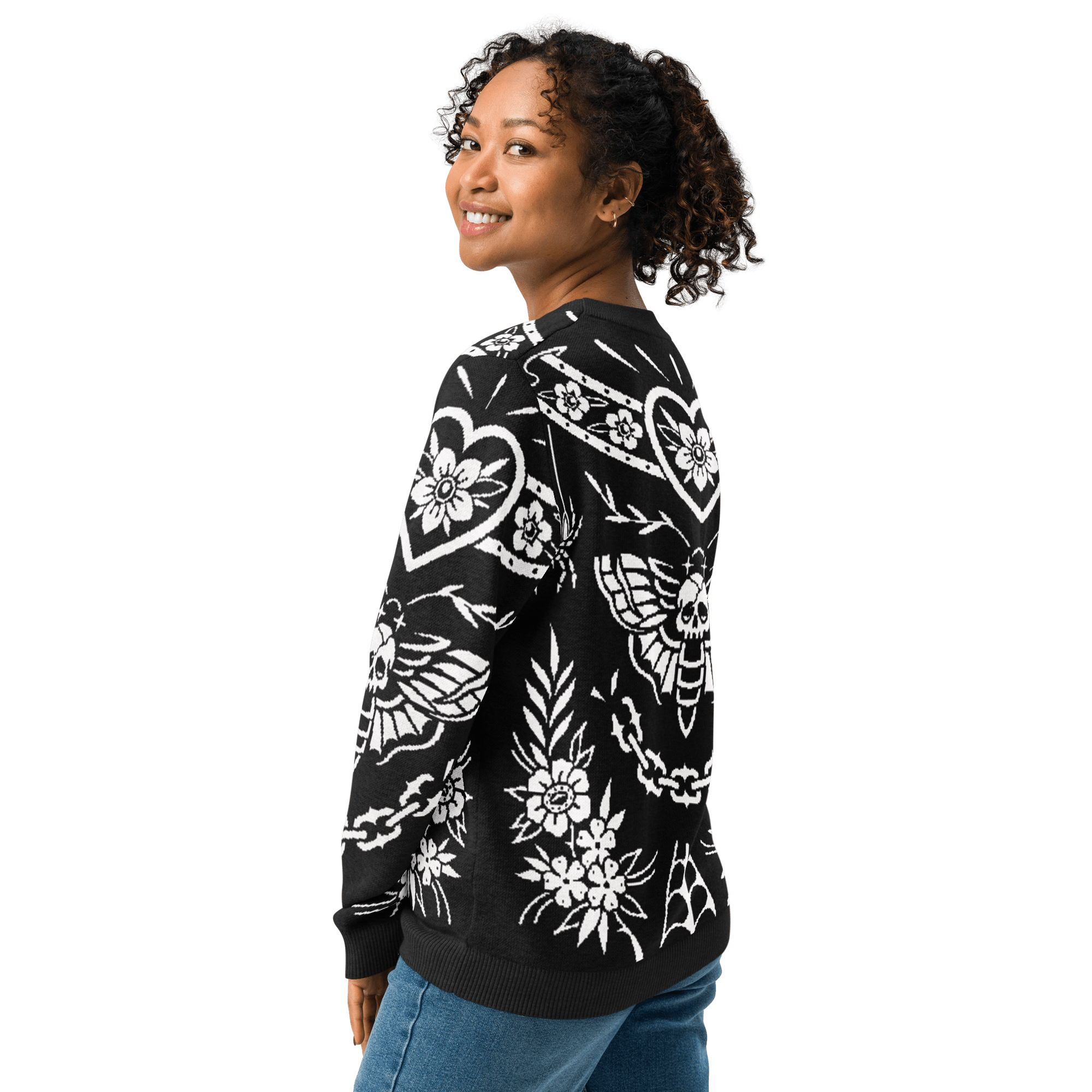 UNISEX — Old School Ink Knit Crewneck Sweater