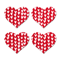Petites: Two-Pair Small Red Hearts Pattern on White Hearts Nipple Pasties by Pastease®