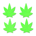 Petites: Two-Pair of Small (Glow-In-The-Dark) Pot Leaf Nipple Pasties by Pastease® o/s