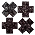 Petite Plus X: Two Pair of Small Sparkle Black Plus Nipple Pasties by Pastease® o/s