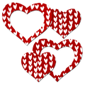Peek-a-Boob: Red Hearts Pattern on White Heart Frame & Center Heart Nipple Pasties by Pastease®