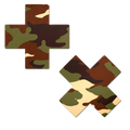 Plus X: Green Camo Cross Nipple Pasties by Pastease®