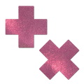 Plus X: Liquid Baby Pink Cross Nipple Pasties by Pastease® o/s