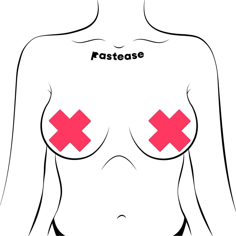 Plus X: Glow-in-the-Dark Neon Cross Pasties Nipple Covers by Pastease®