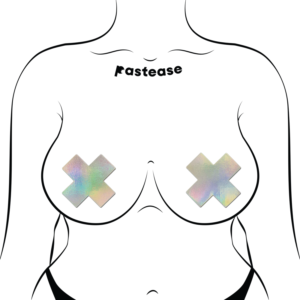 Holographic Plus X Nipple Pasties by Pastease® o/s