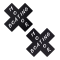 Plus X: 'Motor Boating' Black & White Cross Nipple Pasties by Pastease
