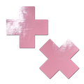 Plus X: Patent Leather Fetish Vinyl Cross Nipple Pasties by Pastease®