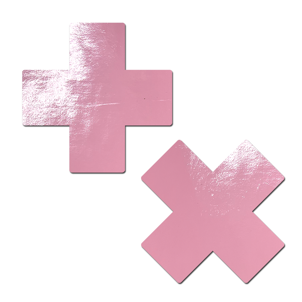 Plus X: Patent Leather Fetish Vinyl Cross Nipple Pasties by Pastease®
