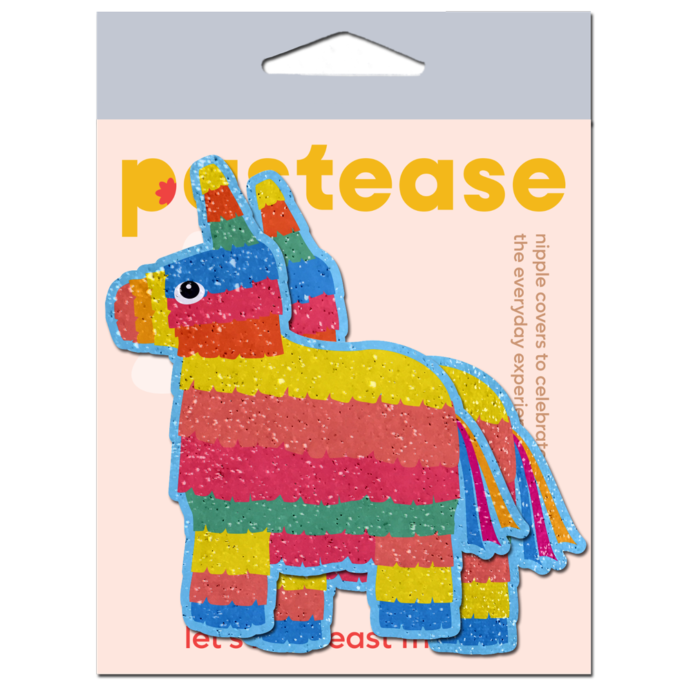 Piñata: Festive Piñata on Soft Glitter Velvet Nipple Covers by Pastease®