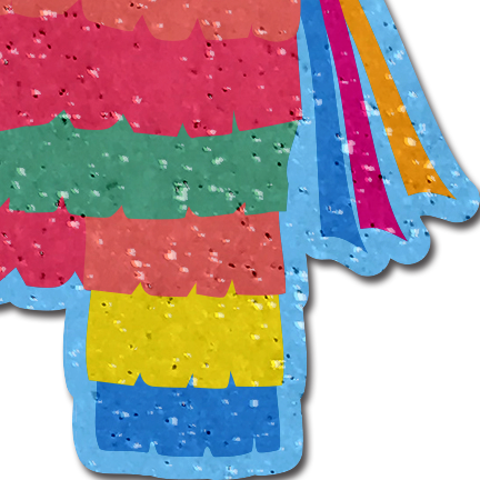 Piñata: Festive Piñata on Soft Glitter Velvet Nipple Covers by Pastease®