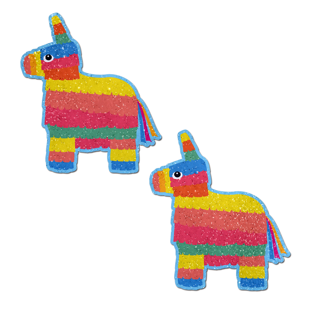 Piñata: Festive Piñata on Soft Glitter Velvet Nipple Covers by Pastease®