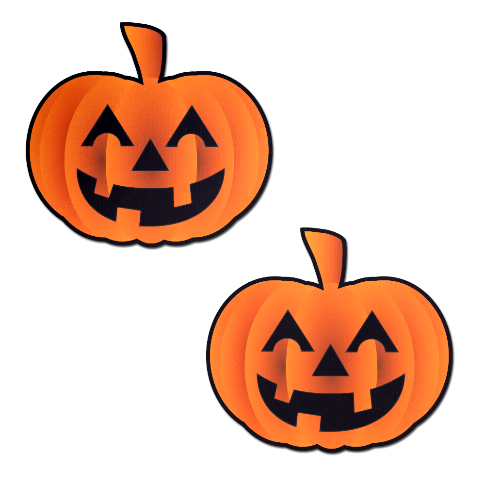 Pumpkin: Spooky Halloween Jack O' Lantern Nipple Pasties by Pastease®