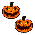 Pumpkin: Terrifying Halloween Jack O' Lantern Nipple Pasties by Pastease®