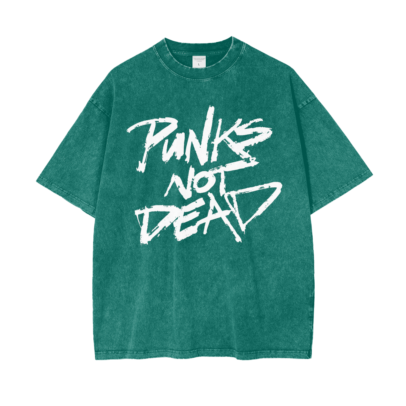 UNISEX — Punks Not Dead Acid Washed Oversized Tee