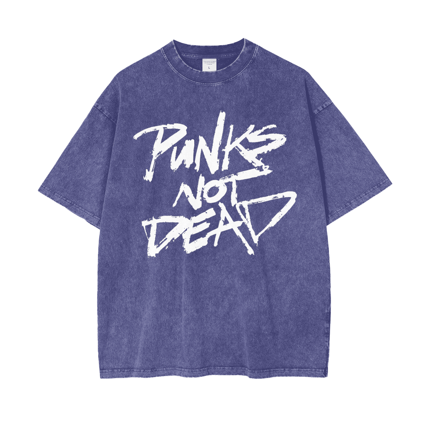 UNISEX — Punks Not Dead Acid Washed Oversized Tee