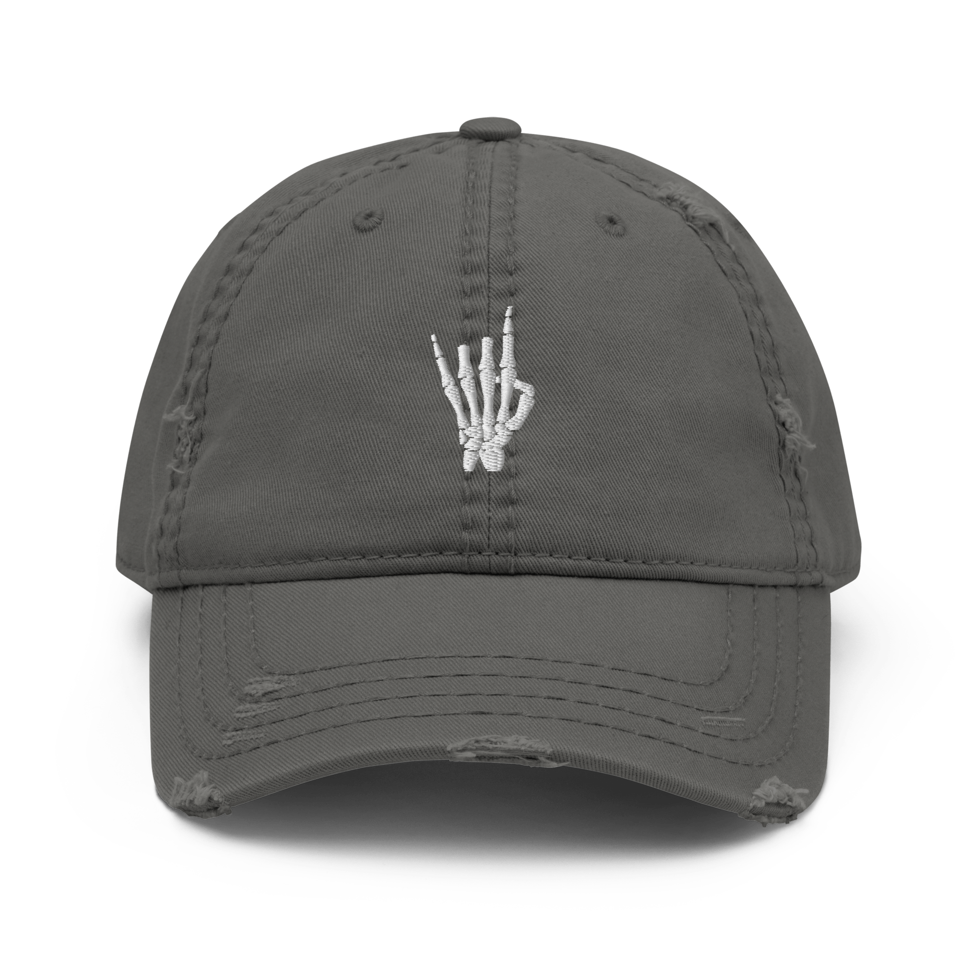 UNISEX — Rock On Skeleton Distressed Dad Hat