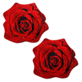 Rose: Red Glitter Velvet Blooming Rose Nipple Pasties by Pastease®