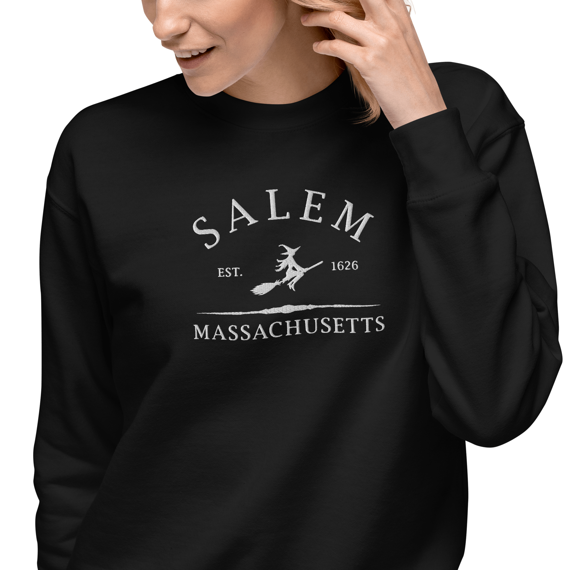 UNISEX — Salem Massachusetts 1692 Embroidered Sweatshirt