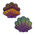 Mermaid Shells Pasties in Opalescent Purple & Gold Seashell Nipple Covers by Pastease