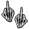 Middle Finger Skeleton Hand Pasties Glow in the Dark White & Black Boney Hand Nipple Covers by Pastease®