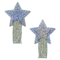 Star: Silver Glitter Star with Tassel Fringe Nipple Pasties by Pastease®