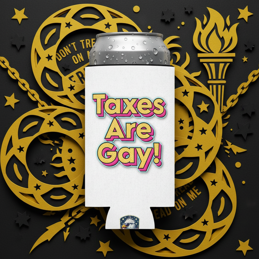 Taxes Are Gay! Koozie