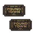 Pound Town Pasties: One-Way Ticket to Pound Town Gold Glitter Nipple Covers by Pastease