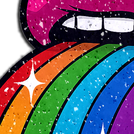 Taste the Rainbow Sparkling Tongue Out Breast Covers by Pastease