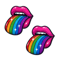 Taste the Rainbow Sparkling Tongue Out Breast Covers by Pastease