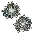 Web: Glitter Black Glow in the Dark Spooky Spider Web Nipple Covers by Pastease
